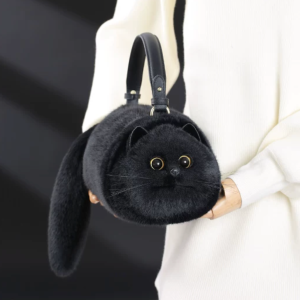 Catameng Cat Plush Bag –Black Color